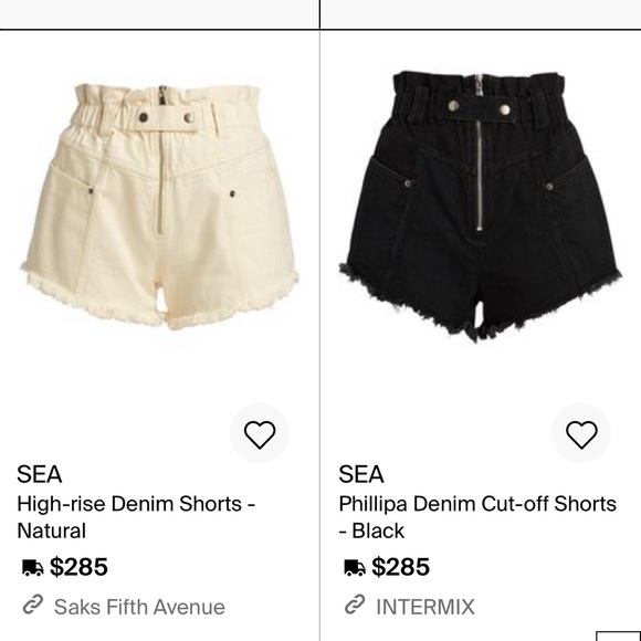 Sea High Waist Denim Shorts 
